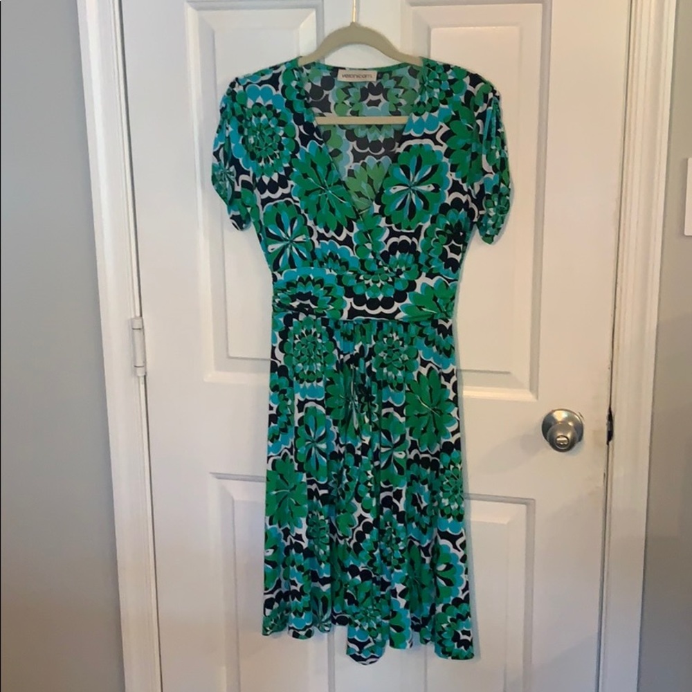 Veronica M v neck faux wrap dress